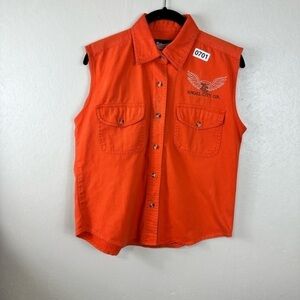 Motorcycle rally USA size large women’s vest orange